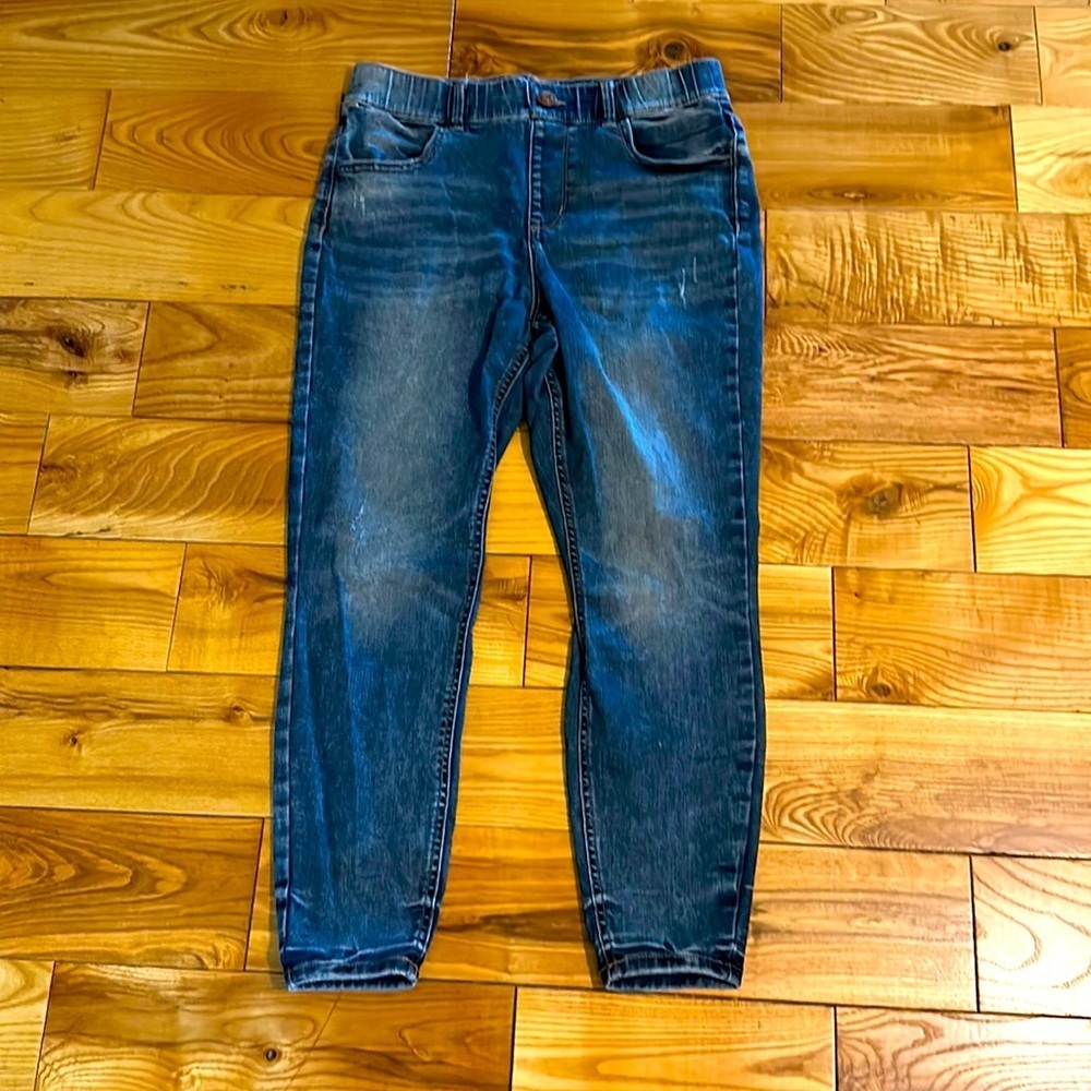 Maurices Super High Rise Pull On Skinny Jeans, Medium (Short), Darker Rinse